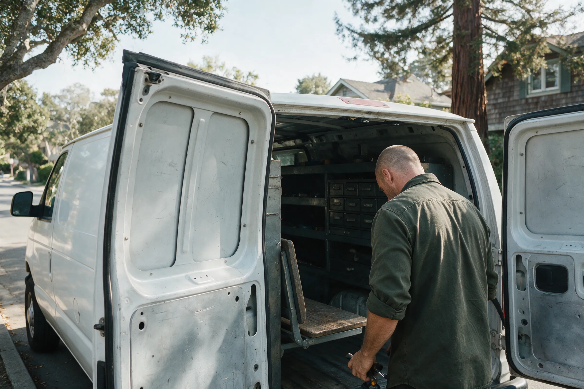 Campanile Lock & Key van on a Berkeley street